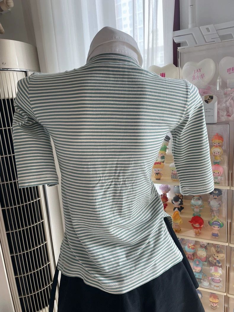 Vivienne Westwood Vivienne Westwood Green Stripe Short Sleeve Shirt - dmc Size US M / EU 48-50 / 2 - 5 Thumbnail