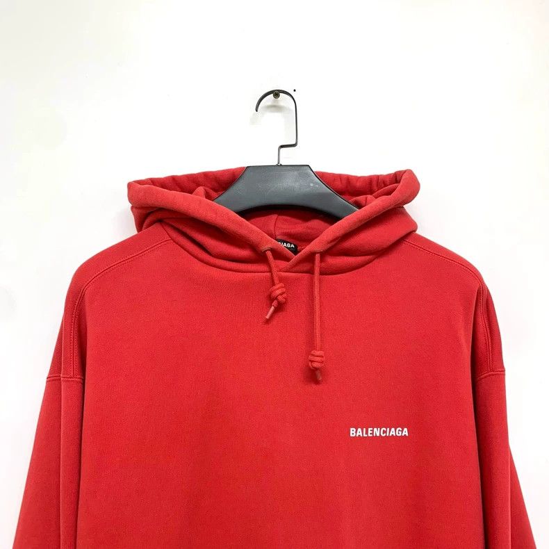 Balenciaga Balenciaga Red Hooded Sweatshirt - dmc Size US L / EU 52-54 / 3 - 5 Thumbnail