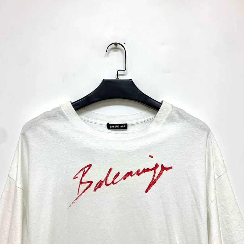 Balenciaga Balenciaga Chest Script Logo Short Sleeve Tee - dmc Size US S / EU 44-46 / 1 - 5 Thumbnail