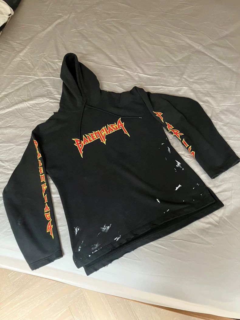 Balenciaga Balenciaga Distressed Black Sweatshirt - dmc Size US M / EU 48-50 / 2 - 2 Thumbnail