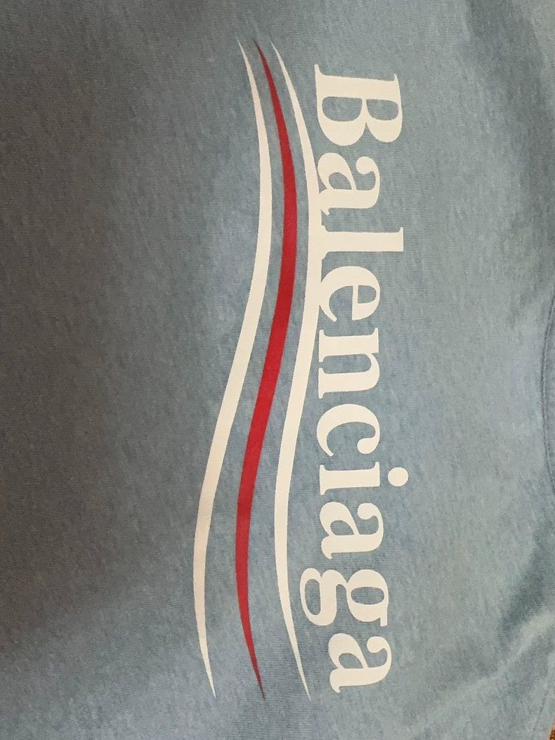 Balenciaga Balenciaga Blue Coke Wave Logo T-shirt - dmc Size US M / EU 48-50 / 2 - 4 Thumbnail