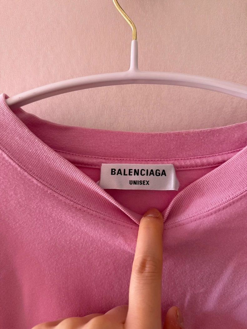 Balenciaga Balenciaga Pink Crystal Short Sleeve Tee - dmc Size US L / EU 52-54 / 3 - 2 Thumbnail