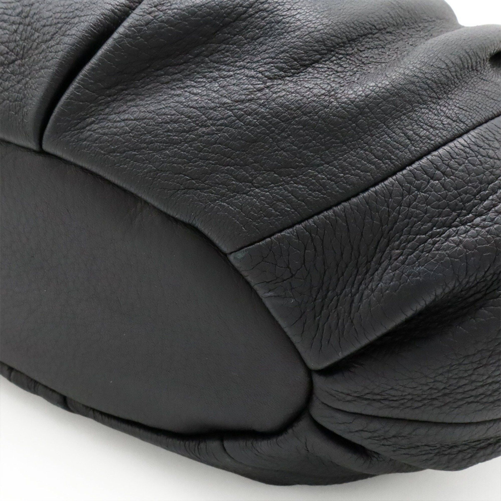 CELINE Pillow Small Handbag Tote Shoulder Bag Leather Black