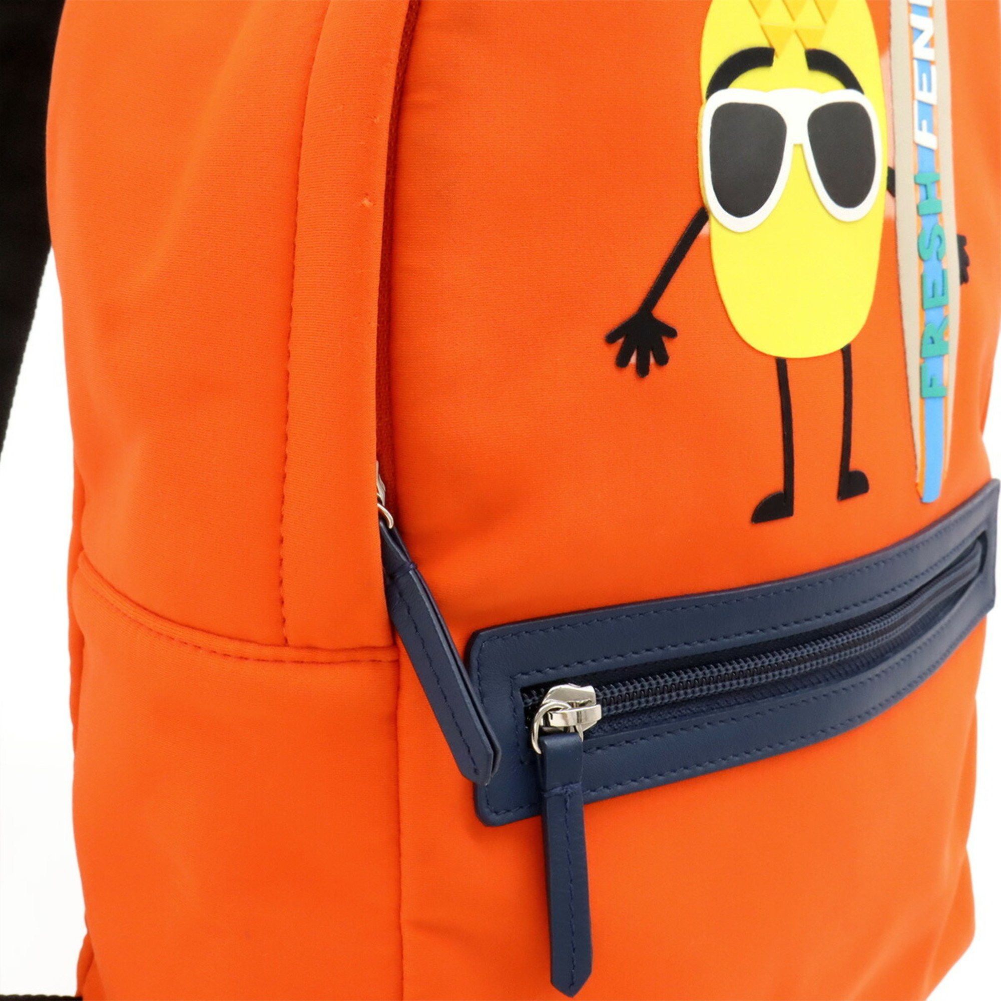 Fendi FENDI FRESH Pineapple Backpack in Orange, Neoprene and Leather, 8BZ040 Size ONE SIZE - 8 Thumbnail
