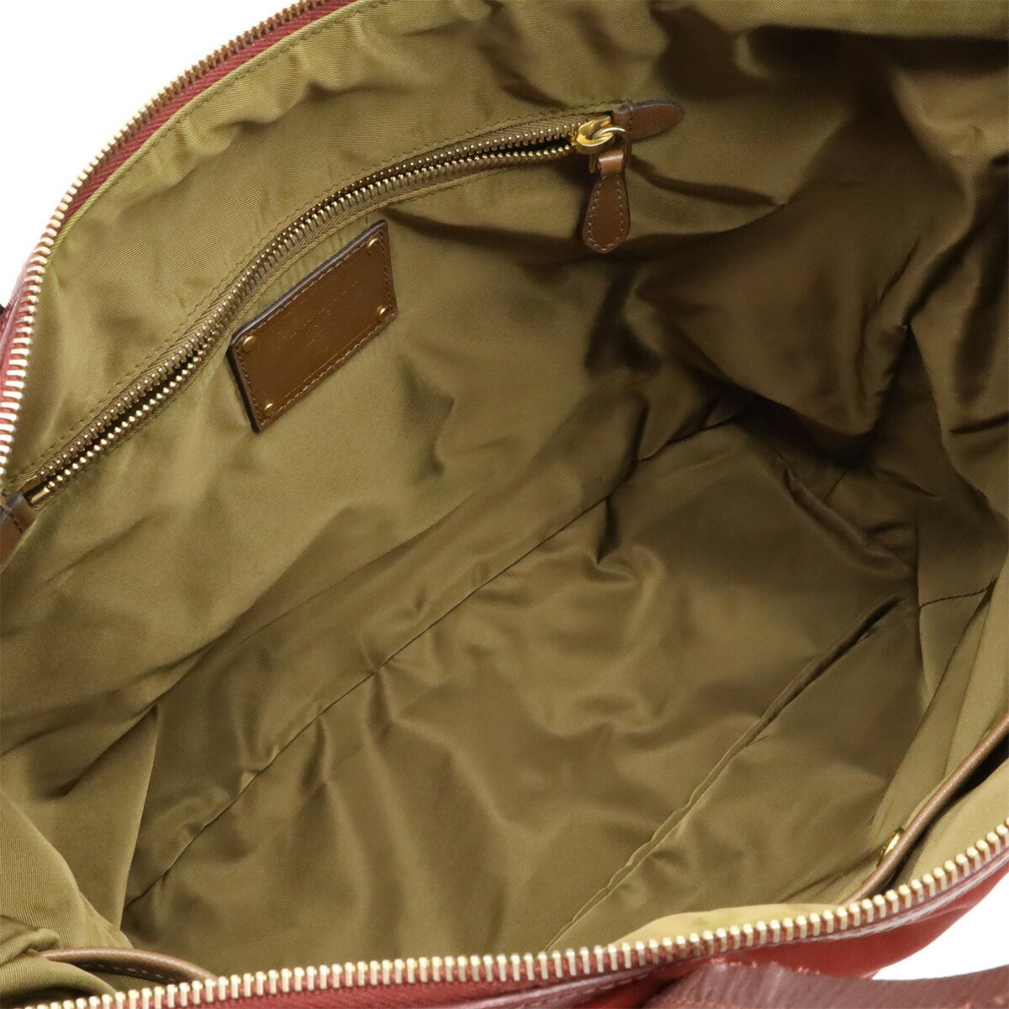 Prada Prada tote bag shoulder nylon leather wine red Size ONE SIZE - 8 Thumbnail