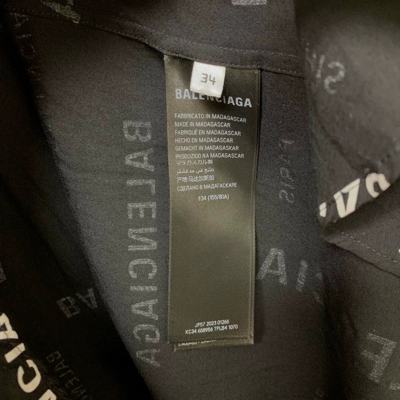 Balenciaga Balenciaga Logo Print Black Button-Up Shirt - dmc Size US S / EU 44-46 / 1 - 4 Thumbnail