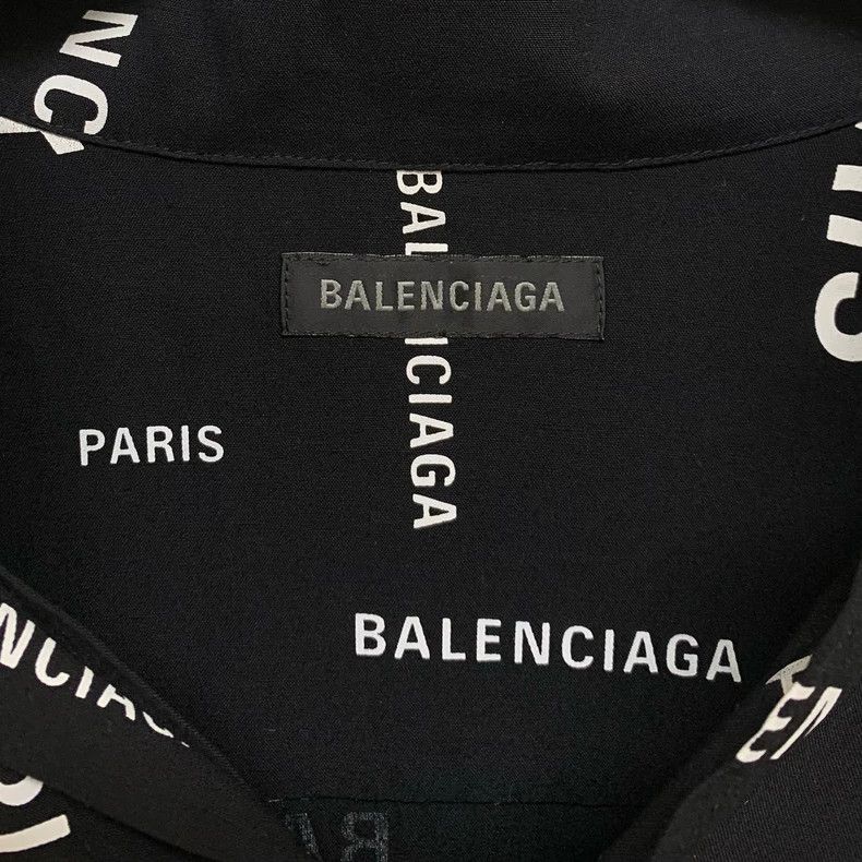 Balenciaga Balenciaga Logo Print Black Button-Up Shirt - dmc Size US S / EU 44-46 / 1 - 3 Thumbnail