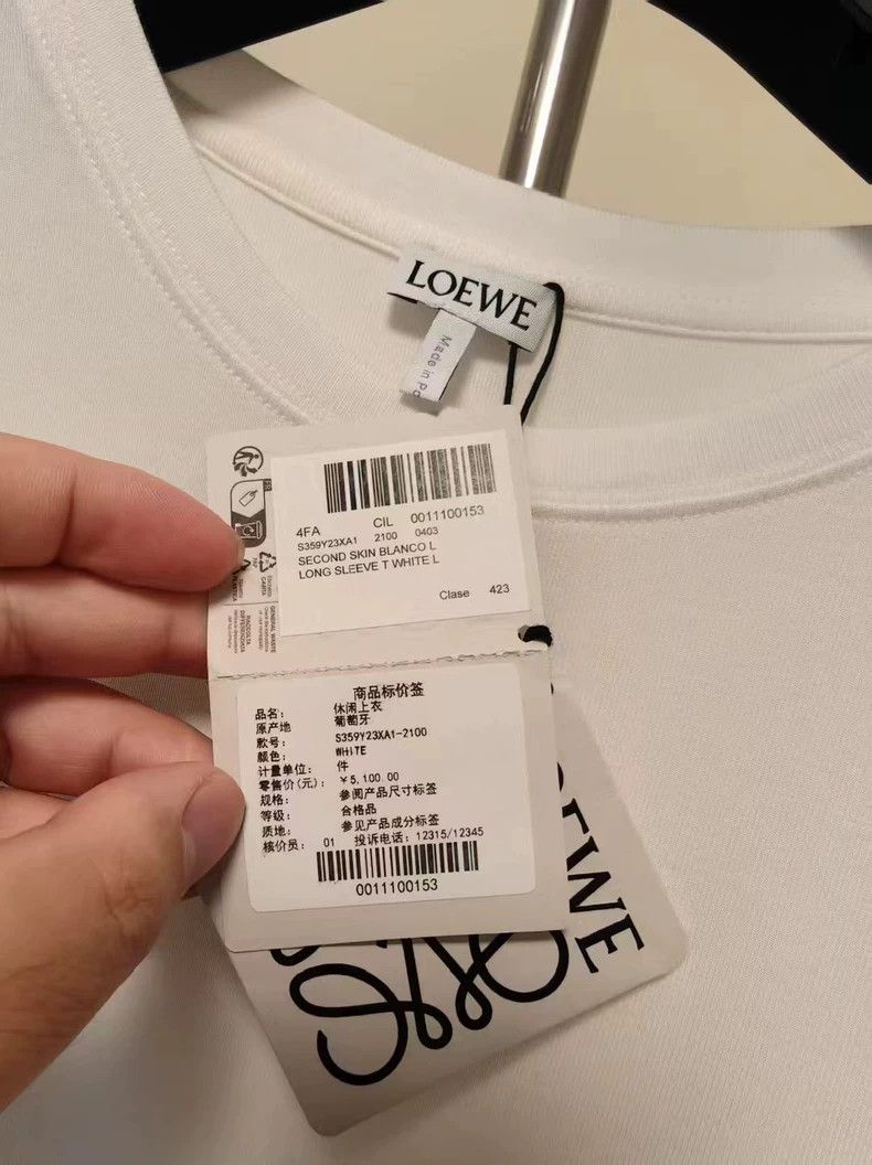 Loewe LOEWE 25SS White Cotton Long-Sleeve Top - dmc Size US L / EU 52-54 / 3 - 5 Thumbnail