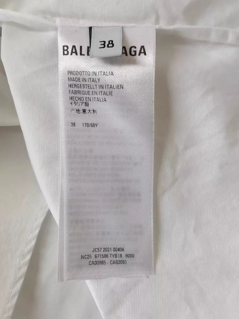 Balenciaga Balenciaga Logo Embroidered White Shirt - dmc Size US M / EU 48-50 / 2 - 4 Thumbnail