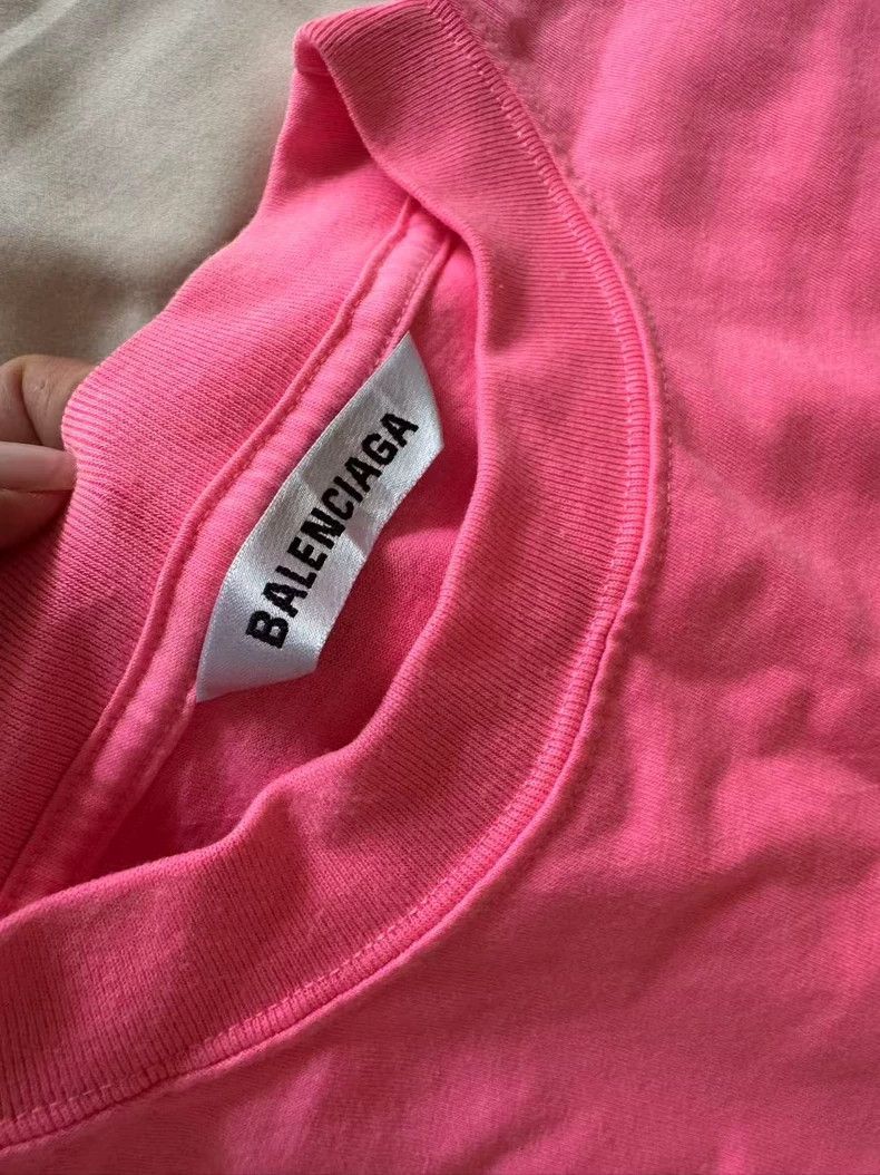 Balenciaga Balenciaga Logo Embroidered Pink T-Shirt - dmc Size US S / EU 44-46 / 1 - 2 Thumbnail