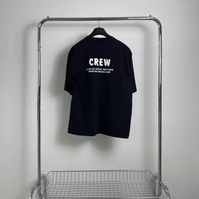 Balenciaga Balenciaga Crew Black Print Short Sleeve - dmc Size US L / EU 52-54 / 3 - 2 Thumbnail