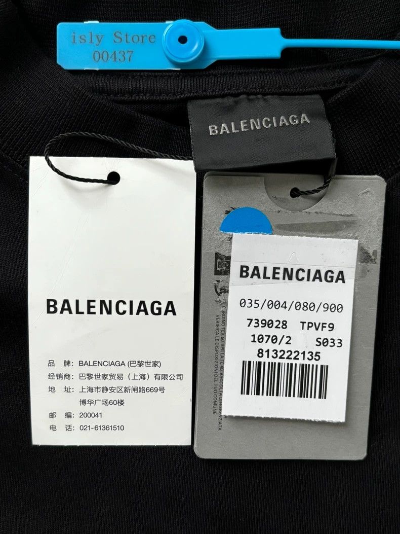 Balenciaga Balenciaga Asymmetric Inverted Logo T-shirt - dmc Size US L / EU 52-54 / 3 - 4 Thumbnail