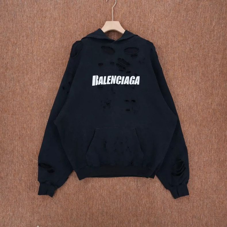 Balenciaga Balenciaga Distressed Hoodie Sweatshirt - dmc Size US XXS / EU 40 - 2 Thumbnail