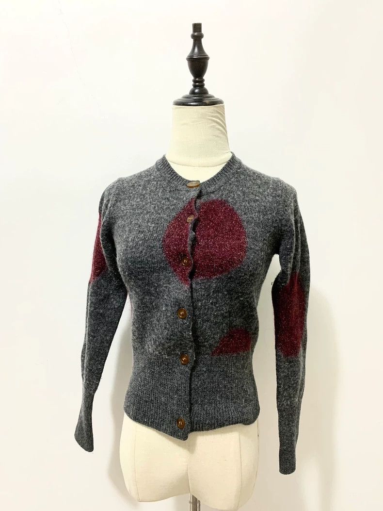 Vivienne Westwood Vivienne Westwood Gray Red Polka Dot Knit - dmc Size US M / EU 48-50 / 2 - 2 Thumbnail