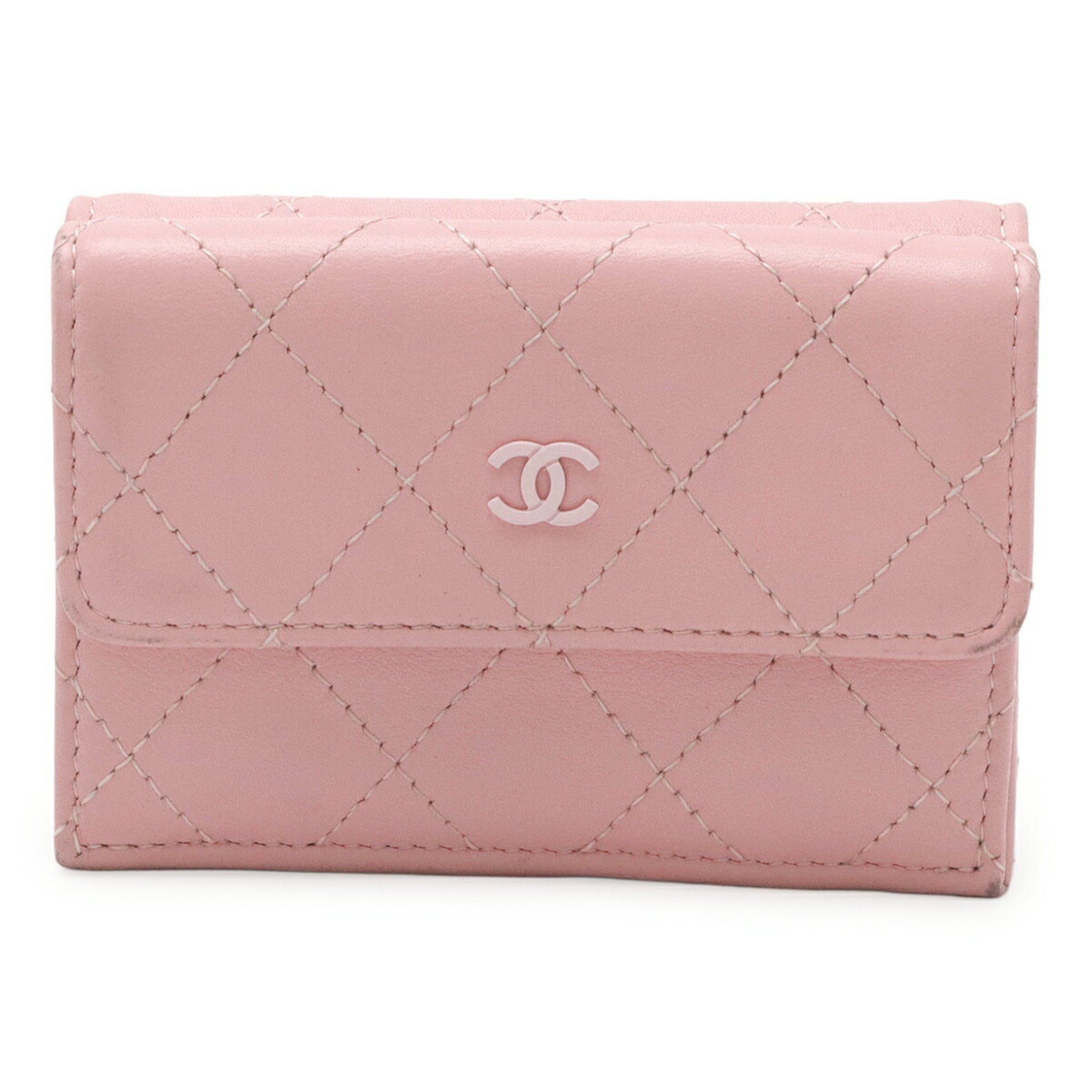 Chanel CHANEL Matelasse Coco Mark Tri-fold Wallet, Small, Calfskin Leather, Pink, AP3882 Size ONE SIZE - 2 Thumbnail