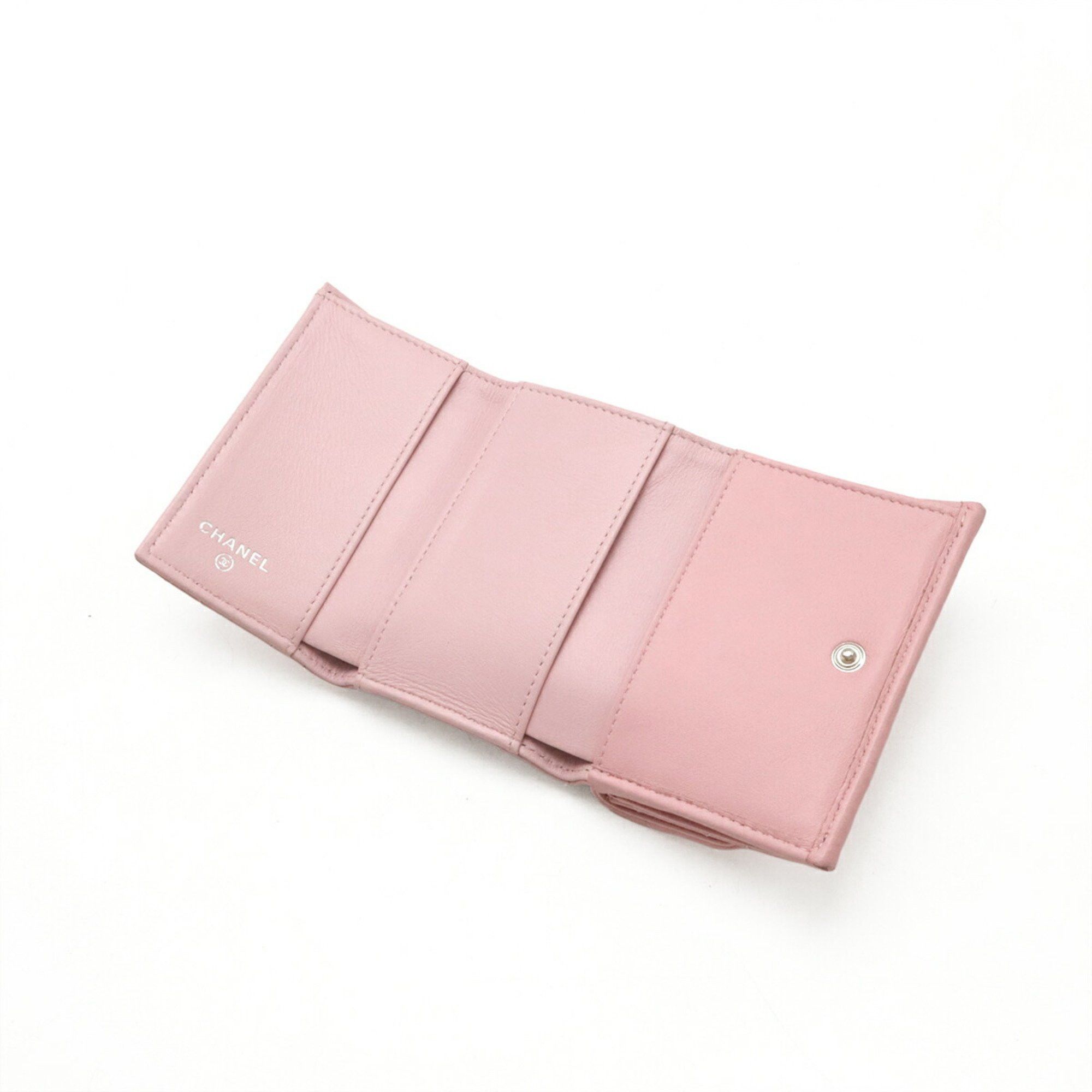 Chanel CHANEL Matelasse Coco Mark Tri-fold Wallet, Small, Calfskin Leather, Pink, AP3882 Size ONE SIZE - 5 Thumbnail