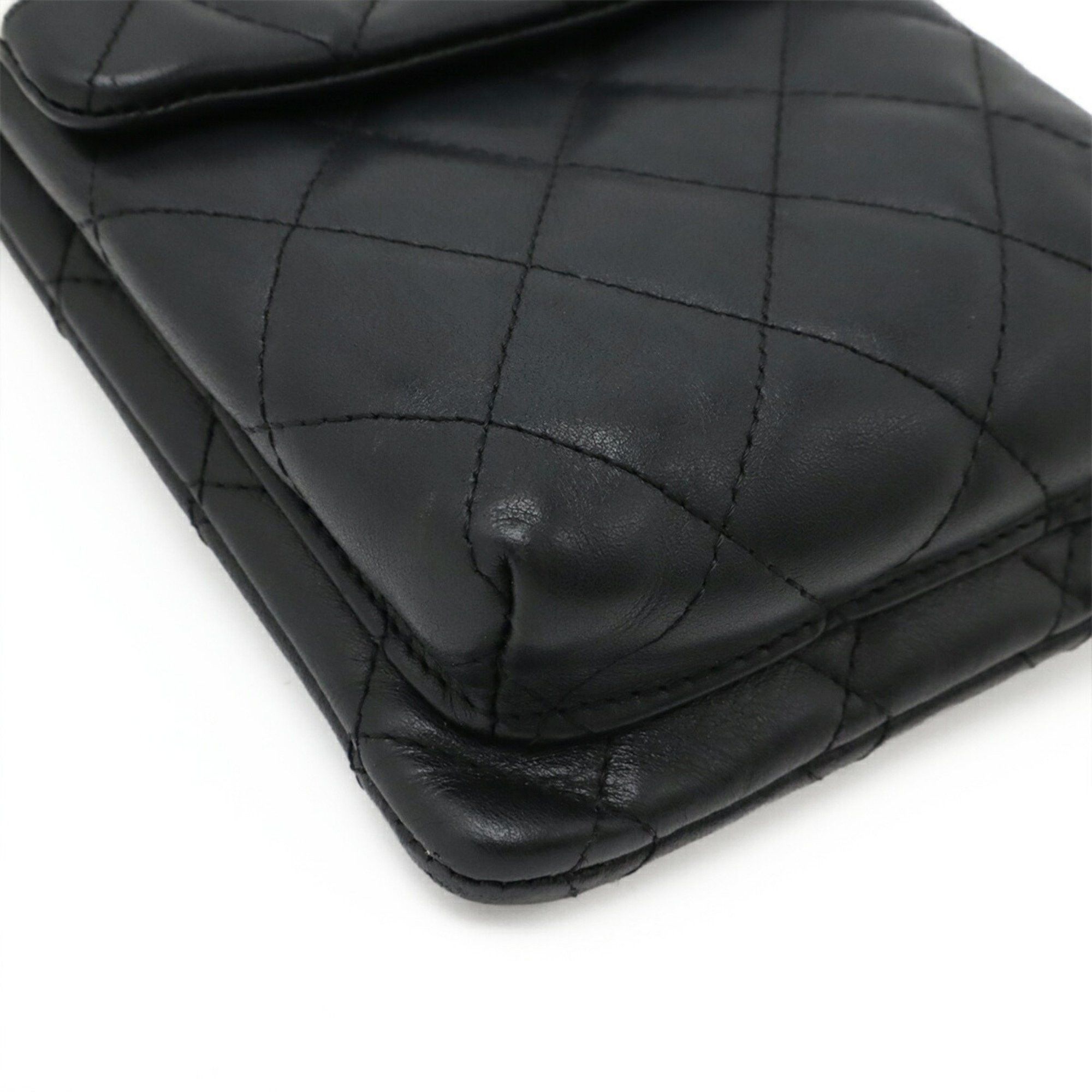 Chanel CHANEL Cambon Line Coco Mark Shoulder Bag/Pouch/Pochette in Black and White Calfskin Leather (A28124) Size ONE SIZE - 4 Thumbnail