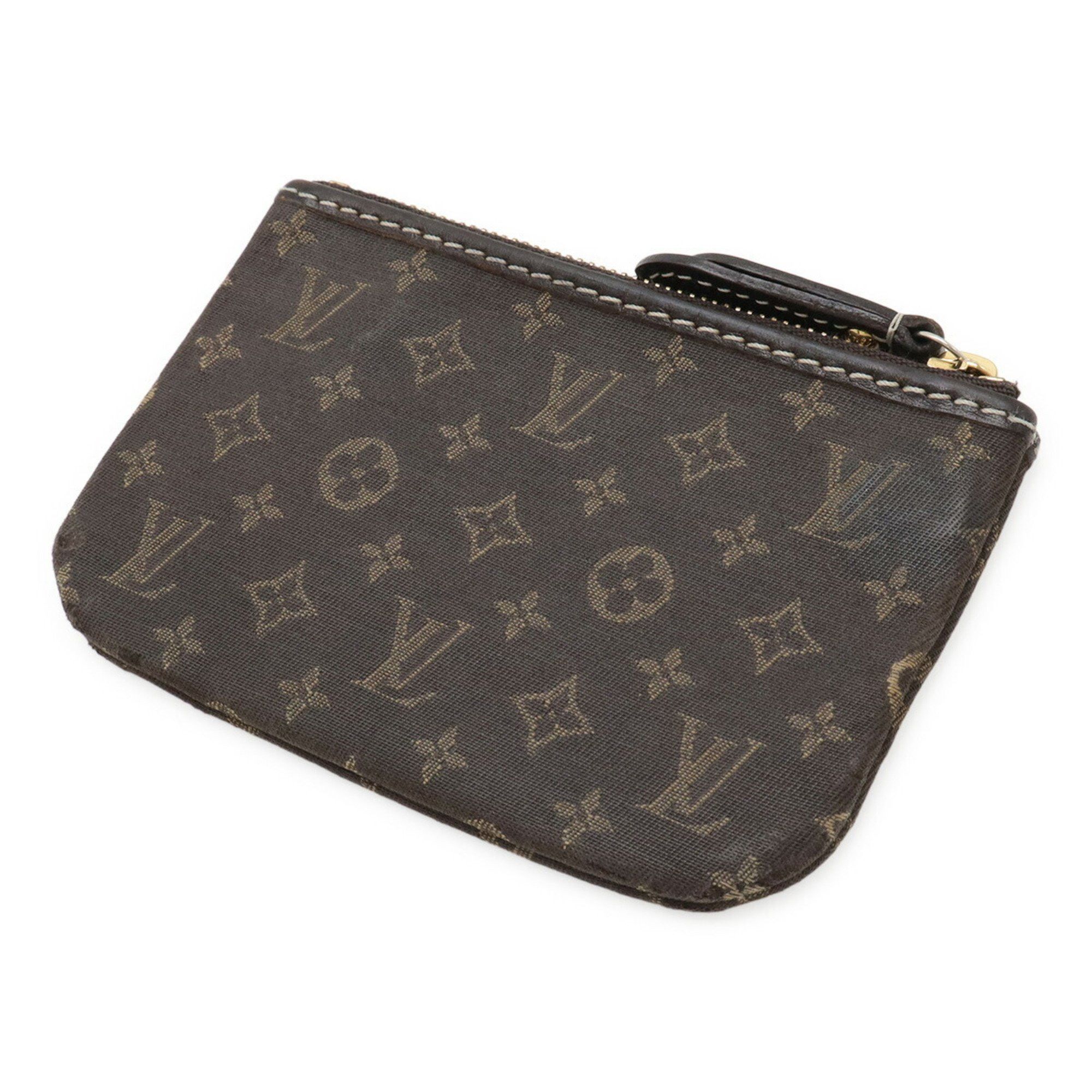 Louis Vuitton LOUIS VUITTON Monogram Idylle Pochette Clé Coin Case, Brown Fuzan Leather with Key Hook, M62994 Size ONE SIZE - 3 Thumbnail