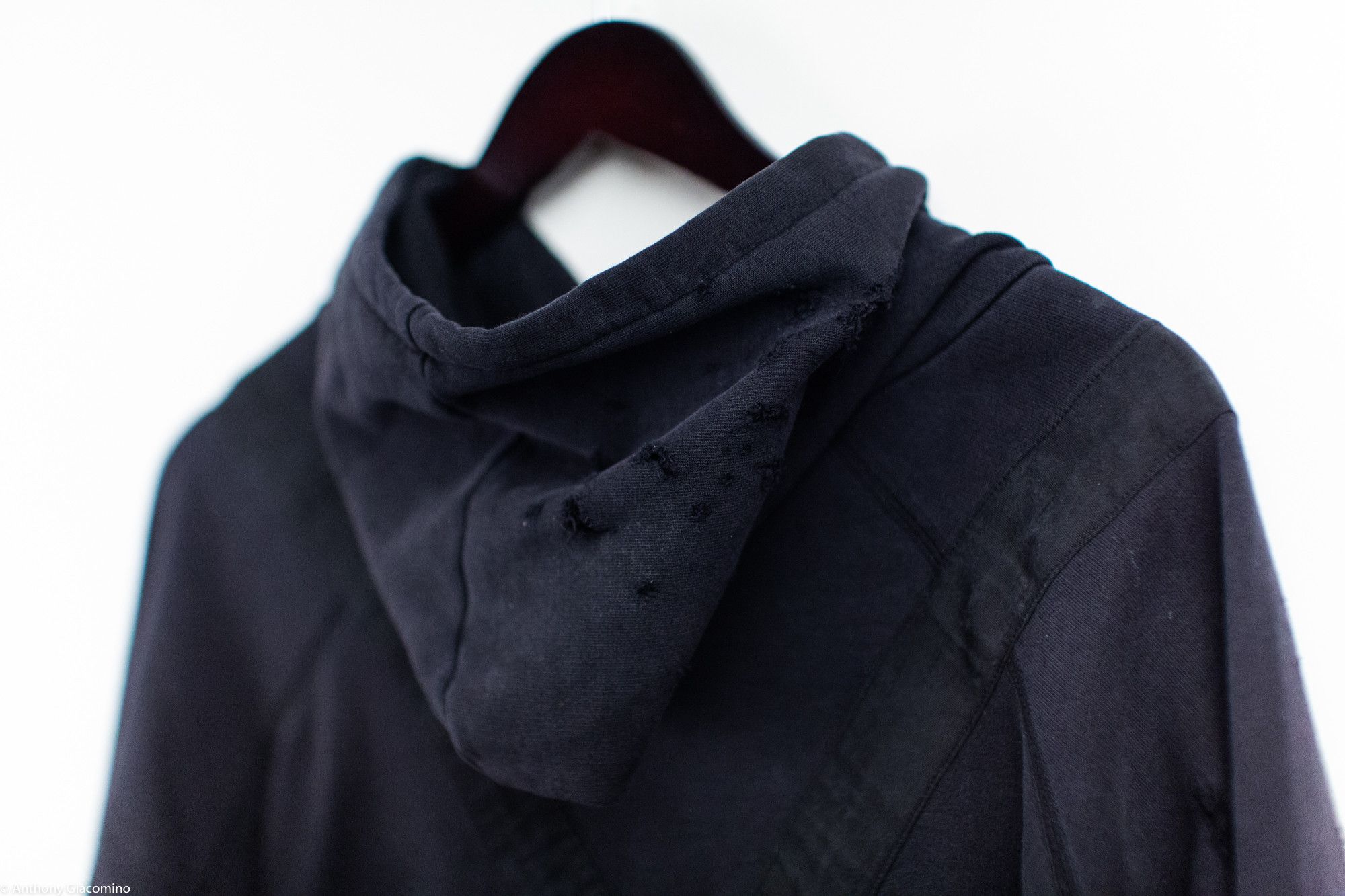 Greg Lauren Black Destroyed Hoodie w/ Attached Suspenders Size US M / EU 48-50 / 2 - 9 Thumbnail