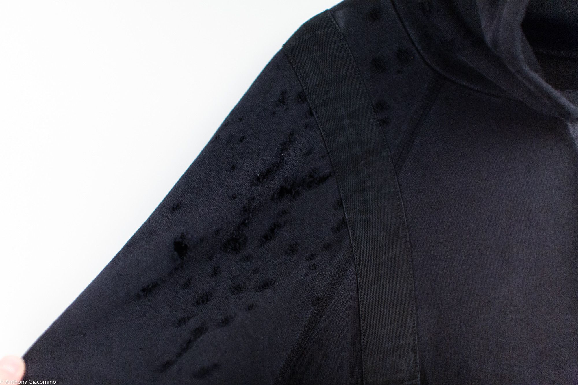Greg Lauren Black Destroyed Hoodie w/ Attached Suspenders Size US M / EU 48-50 / 2 - 6 Thumbnail