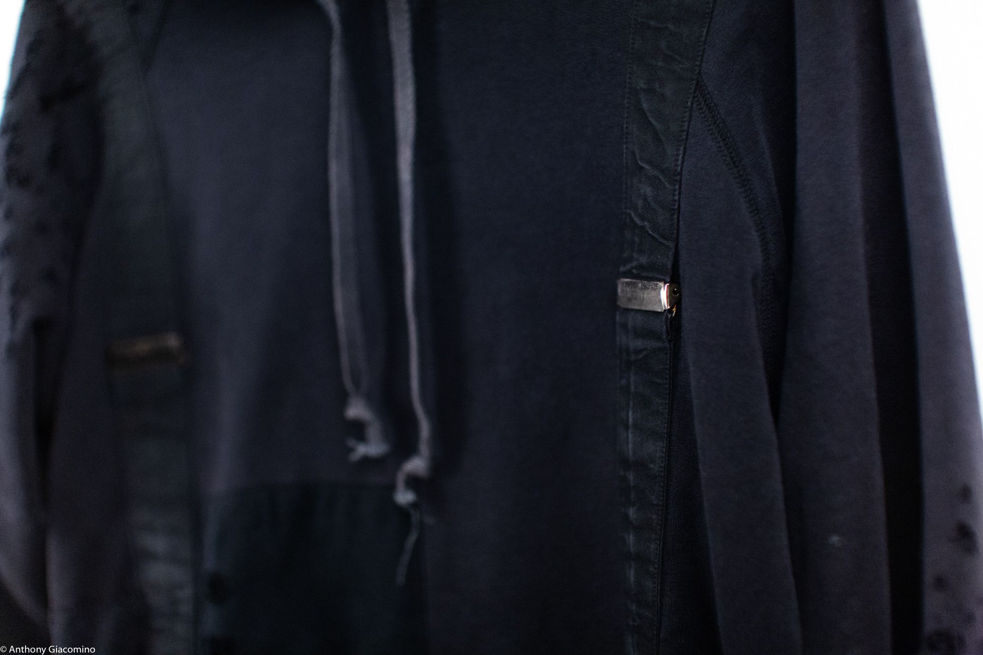 Greg Lauren Black Destroyed Hoodie w/ Attached Suspenders Size US M / EU 48-50 / 2 - 4 Thumbnail