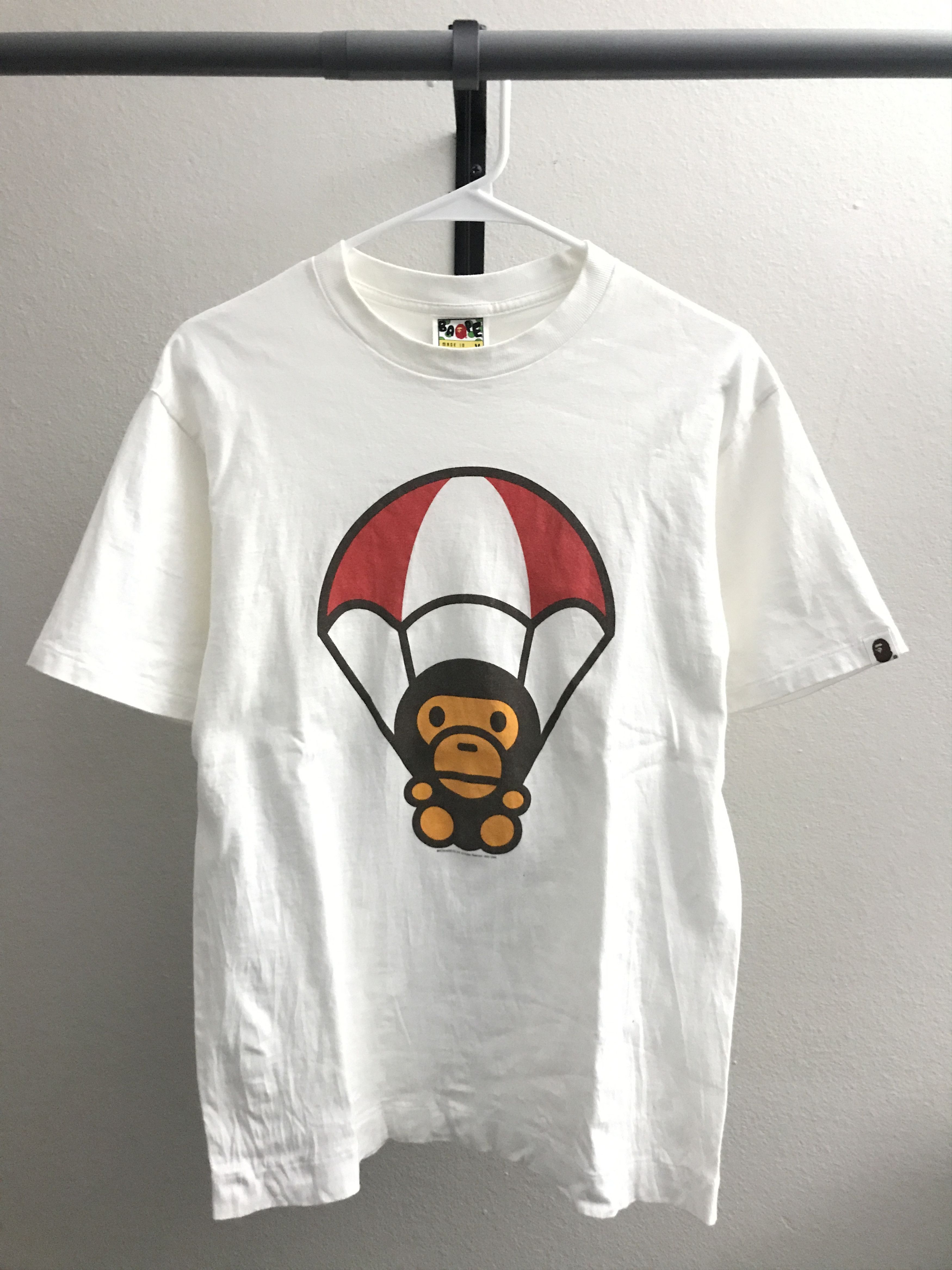 Bape Baby Milo Parachute Tee in White | Grailed