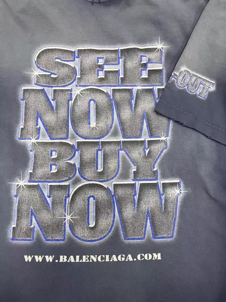 Balenciaga Balenciaga Distressed Graphic Short Sleeve T-Shirt - dmc Size US M / EU 48-50 / 2 - 4 Thumbnail