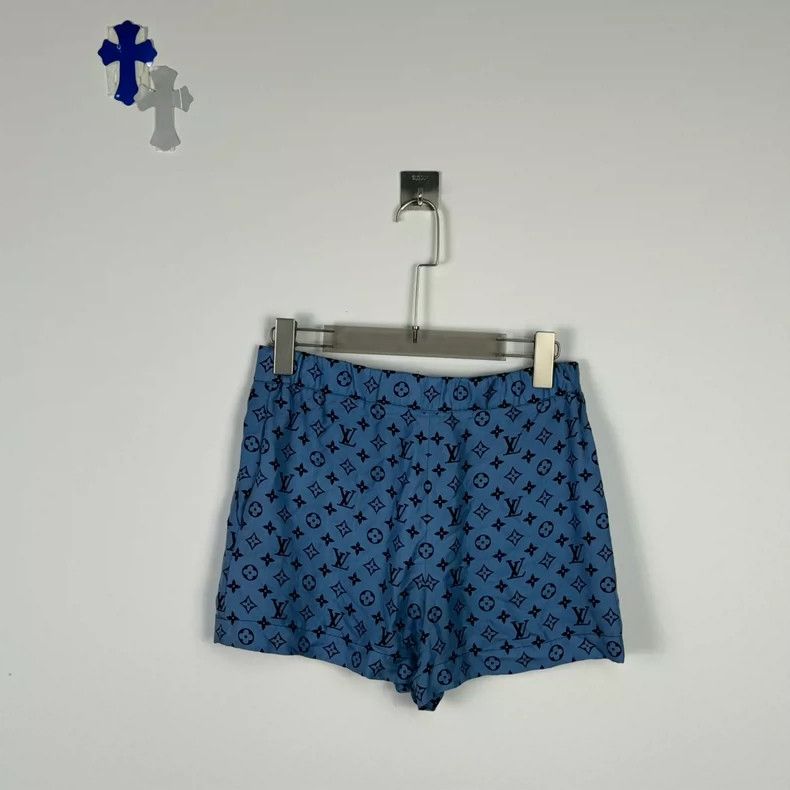 Louis Vuitton Louis Vuitton Blue Silk Logo Shorts - dmc Size US 36 / EU 52 - 5 Thumbnail