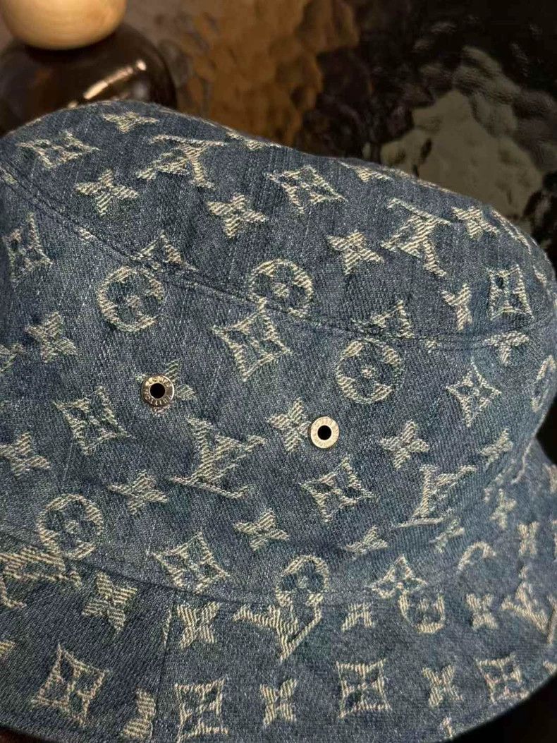 Louis Vuitton Louis Vuitton Blue Denim Monogram Bucket Hat - dmc Size ONE SIZE - 2 Thumbnail