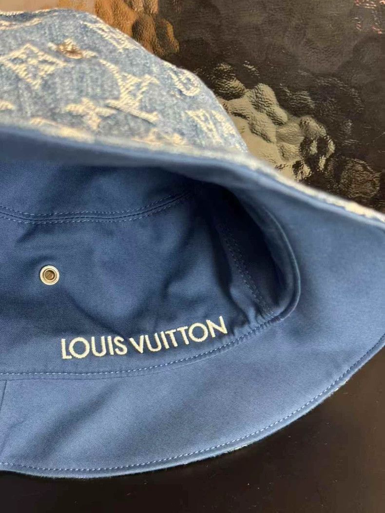 Louis Vuitton Louis Vuitton Blue Denim Monogram Bucket Hat - dmc Size ONE SIZE - 4 Thumbnail