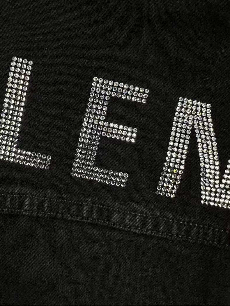 Balenciaga Balenciaga Crystal Logo Denim Jacket - dmc Size US M / EU 48-50 / 2 - 3 Thumbnail