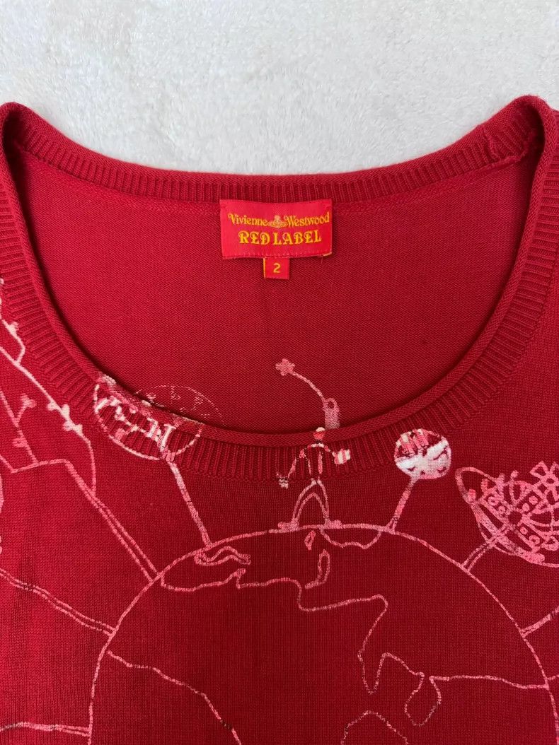 Vivienne Westwood Vivienne Westwood Dark Red Knit Short-Sleeve Top - dmc Size US M / EU 48-50 / 2 - 2 Thumbnail