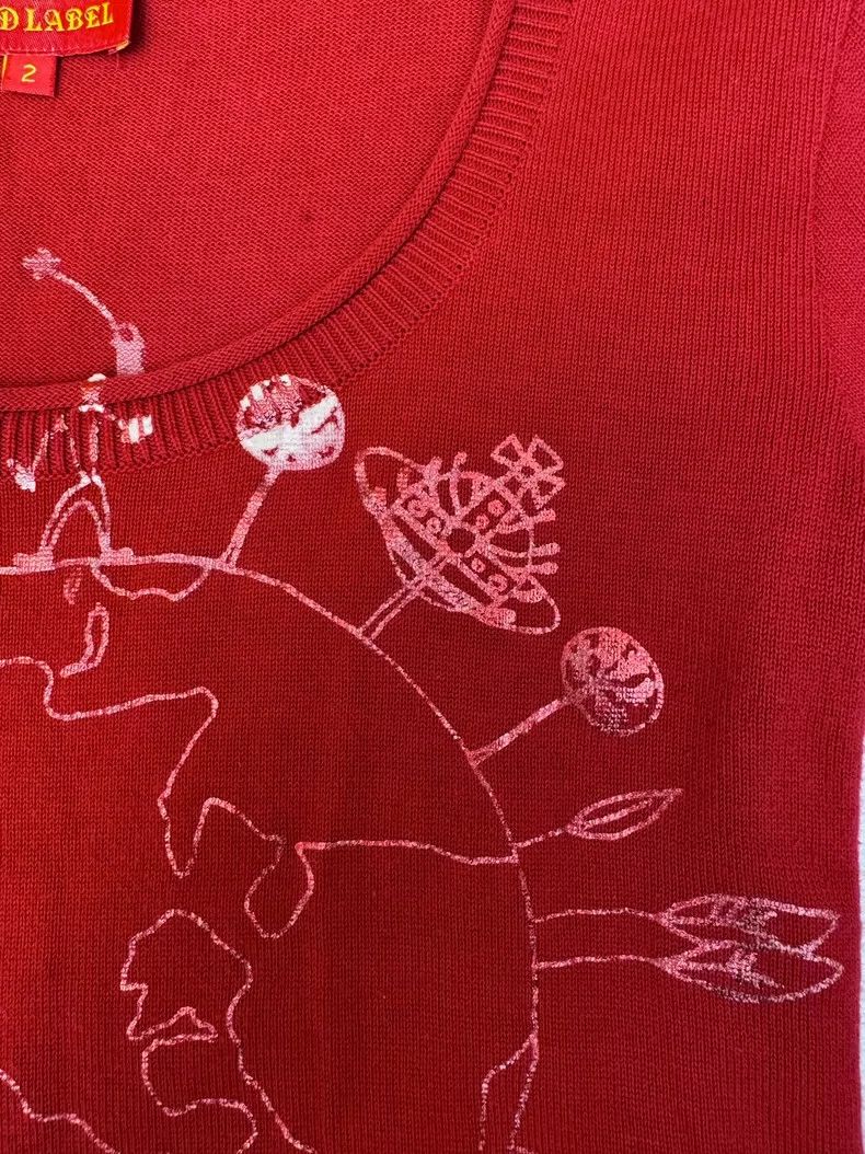 Vivienne Westwood Vivienne Westwood Dark Red Knit Short-Sleeve Top - dmc Size US M / EU 48-50 / 2 - 3 Thumbnail