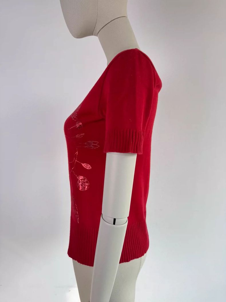 Vivienne Westwood Vivienne Westwood Dark Red Knit Short-Sleeve Top - dmc Size US M / EU 48-50 / 2 - 7 Thumbnail