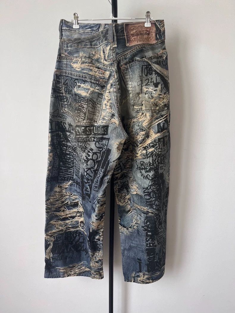 Acne Studios Acne Studios Printed Distressed Straight Jeans - dmc Size US 32 / EU 48 - 2 Thumbnail