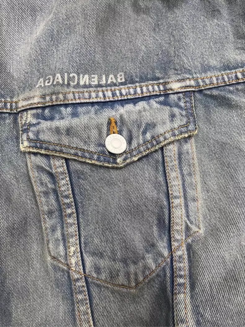 Balenciaga Balenciaga SS22 Denim Jacket with Logo - dmc Size US M / EU 48-50 / 2 - 4 Thumbnail