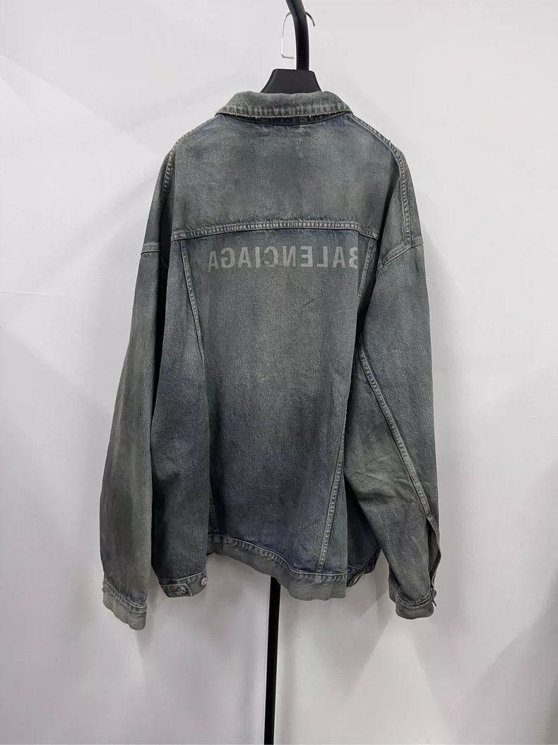 Balenciaga Balenciaga SS22 Denim Jacket with Logo - dmc Size US M / EU 48-50 / 2 - 2 Thumbnail