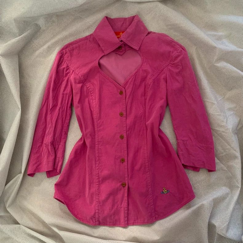 Vivienne Westwood Vivienne Westwood Pink Heart Cutout Shirt - dmc Size US S / EU 44-46 / 1 - 2 Thumbnail