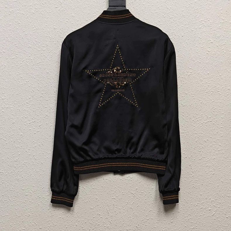Yves Saint Laurent YSL Gold Star Embroidered Silk Jacket Size US L / EU 52-54 / 3 - 2 Thumbnail