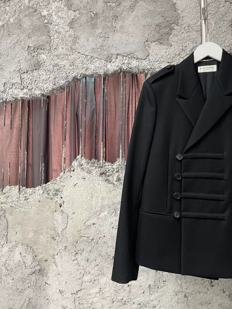 Saint Laurent Paris YSL Saint Laurent court-style suit jacket Size US L / EU 52-54 / 3 - 3 Thumbnail