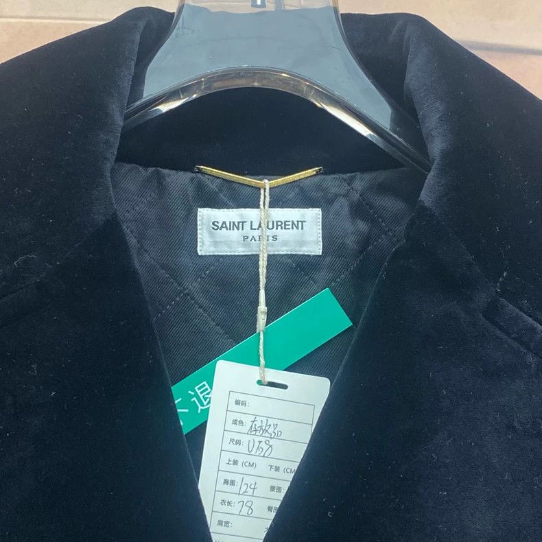 Saint Laurent Paris Saint Laurent Velvet Crystal Logo Coat Size US M / EU 48-50 / 2 - 5 Thumbnail