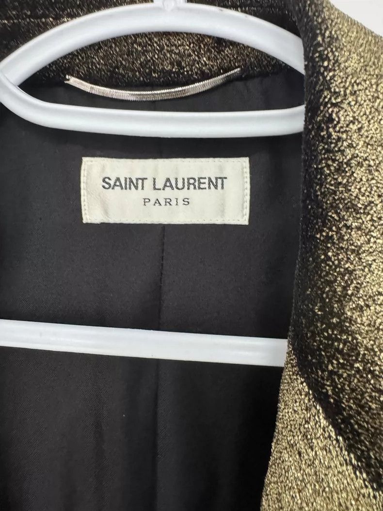 Saint Laurent Paris SAINT LAURENT Gold Thread Blazer Size US M / EU 48-50 / 2 - 2 Thumbnail