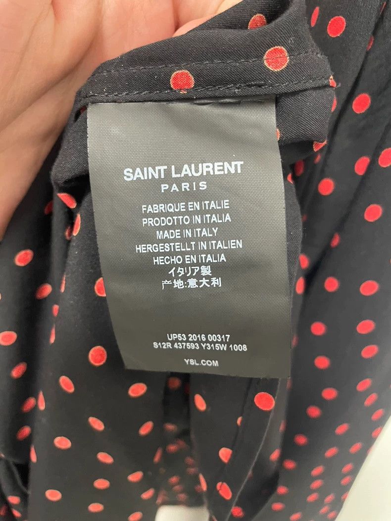 Saint Laurent Paris Saint Laurent Polka Dot Bow Tie Shirt Size US M / EU 48-50 / 2 - 4 Thumbnail