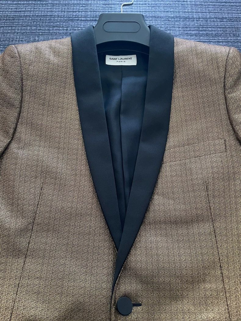 Hedi Slimane Saint Laurent Gold Thread Shawl Collar Blazer Size US M / EU 48-50 / 2 - 2 Thumbnail