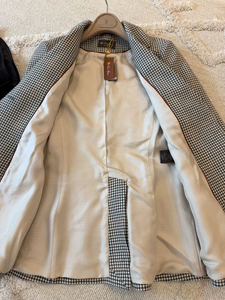 Loro Piana Loro Piana Houndstooth Wool Blazer Size US L / EU 52-54 / 3 - 4 Thumbnail