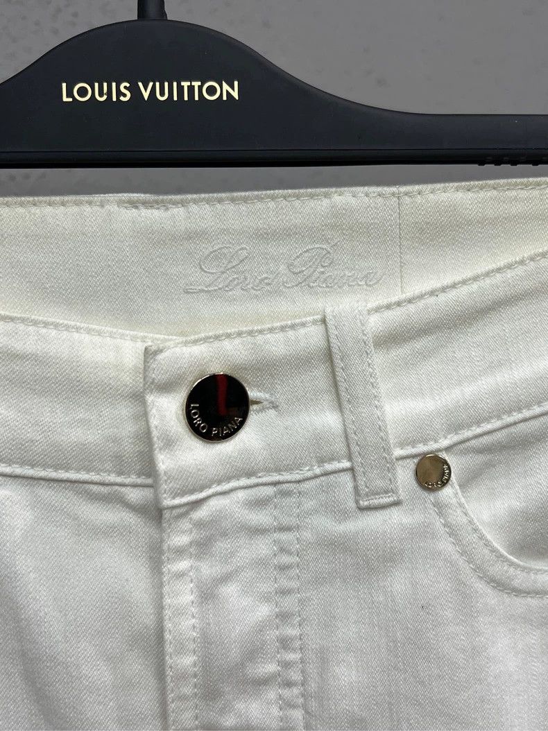 Loro Piana Loro Piana White Tapered Jeans Size US 31 - 3 Thumbnail