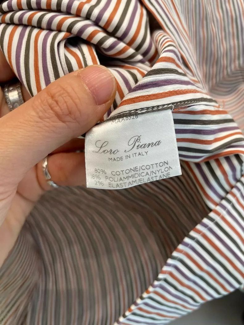 Loro Piana Loro Piana Striped Cotton Button-Up Shirt Size US M / EU 48-50 / 2 - 5 Thumbnail