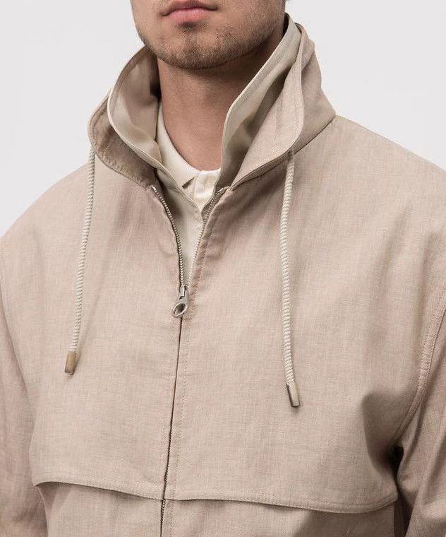 Loro Piana Loro Piana Beige Linen Bomber Jacket - dmc Size US M / EU 48-50 / 2 - 7 Thumbnail