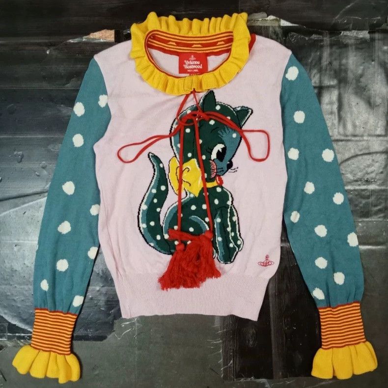 Vivienne Westwood Vivienne Westwood Vintage Cat Knit Top - dmc Size US M / EU 48-50 / 2 - 3 Thumbnail