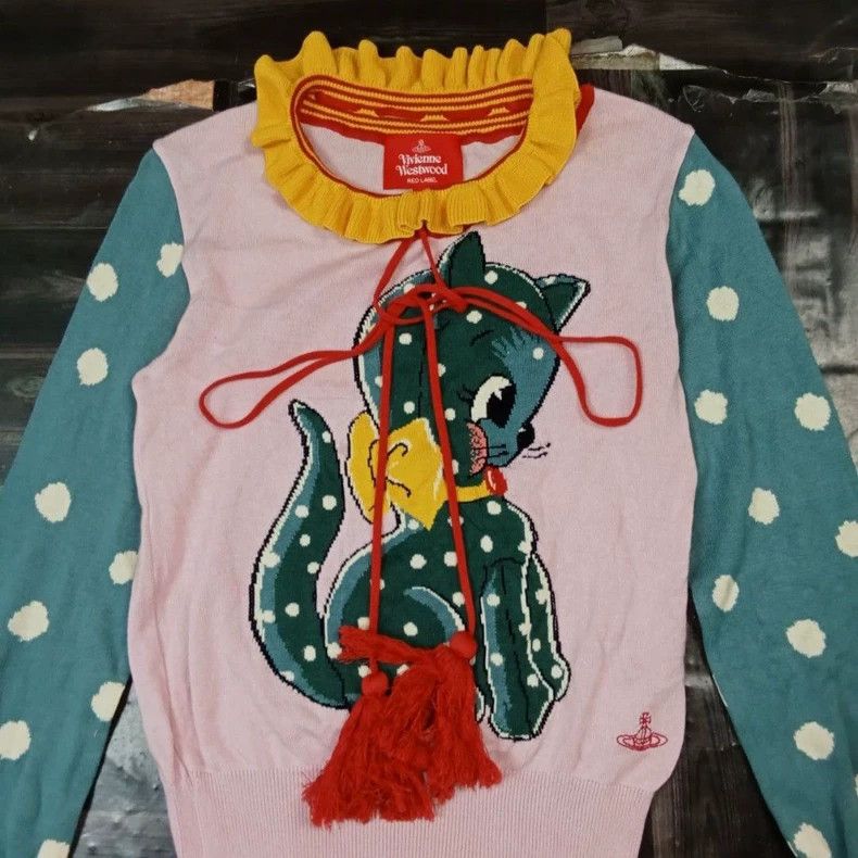 Vivienne Westwood Vivienne Westwood Vintage Cat Knit Top - dmc Size US M / EU 48-50 / 2 - 7 Thumbnail